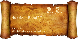 Makó René névjegykártya